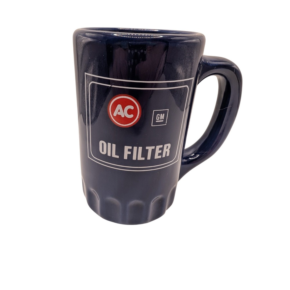 AC Delco Oil Filter Shaped Blue Mug advertising item 5 inch heavy solid unique